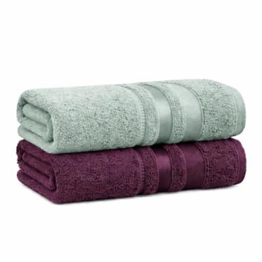 Imagem de Kit C/2 Toalhas De Banho Marselha 100% Algodão Alta Absorção 70cm x 140cm (Minti - Açai)
