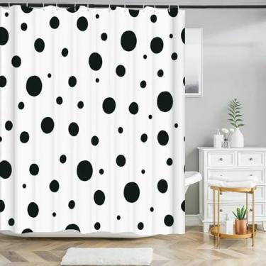 Imagem de Cortina de chuveiro estampada com padrão geométrico simples branco lavável cortina de tecido impermeável para banheiro decoração de casa 51 x 72 pol. - 130 x 183 cm/LxA cortina de chuveiro Boho