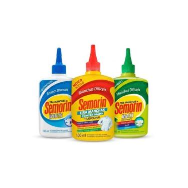 Imagem de Kit semorin tira manchas: tradicional + maxi + white 100ml