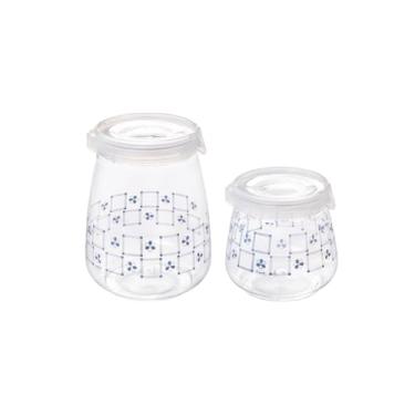 Imagem de Potes Flip Herméticos Transparente 1,9 L e 1,1 L – Conjunto Para Armazenar Café, Biscoitos e Mantimentos