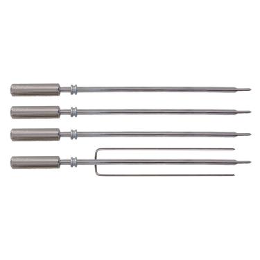 Imagem de Kit 4 Espetos Cabo Térmico Liso 65cm Churrasqueiras Titan