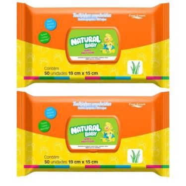 Imagem de Toalhas Umedecidas Natural Baby 50 Unidades Flip Top, kit2unidades