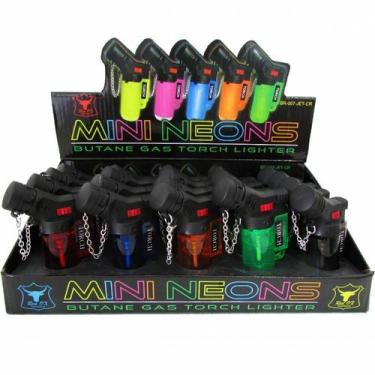 Imagem de Isqueiro Mini Neon Torch Recarregável Maçarico com Gás - Cores Sortida