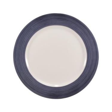 Imagem de Prato Raso Porcelana Schmidt - Dec. Cilíndrica Pintura à Mão Azul, 231