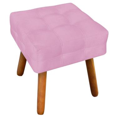 Imagem de Puff Decorativo Pés Palito Karen Suede Rosa - Gran Belo