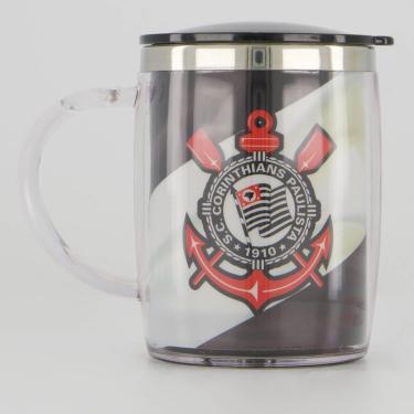 Imagem de Caneca Térmica Corinthians com Tampa Preta-Unissex