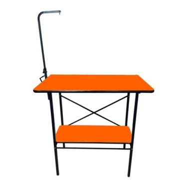 Imagem de Mesa Banho E Tosa Com Prateleira Petshop - Bravura Pet, Laranja