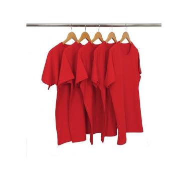 Imagem de Kit 5 Camisetas Masculinas de Algodão Premium Básica Lisa-Masculino