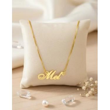Imagem de Mel colar de nome folheado a ouro 18k