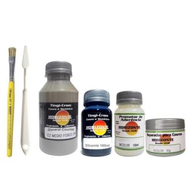 Imagem de kit tinta para couro automotivo premium completo cod:L01 - horizonte, 