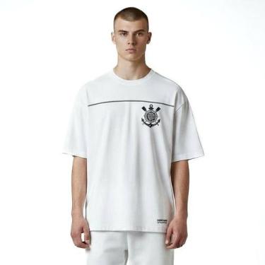 Imagem de Camiseta Corinthians Coimbra Fitness MC Masculina, Branco, GG