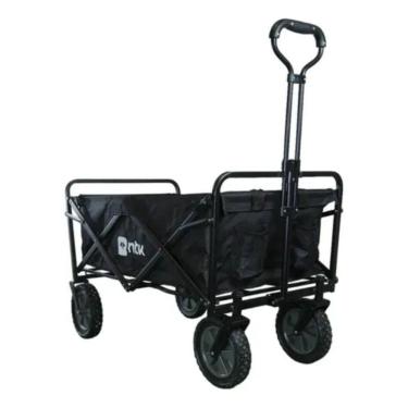 Imagem de Carrinho Dobrável Wagon Aço 80kg para Transporte de Até 80kg com Estrutura em Aço e Poliéster Preto