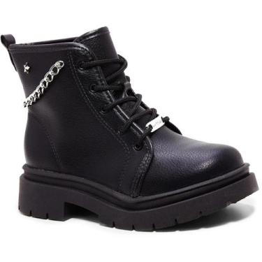 Imagem de Bota Coturno Infantil Molekinha Corrente Menina - Preto, 36