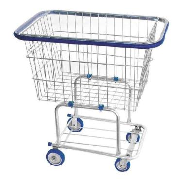 Imagem de Carrinho de Compras para Condomínio 140 Litros Capacidade 140L em Aço Carbono Prata Hig...