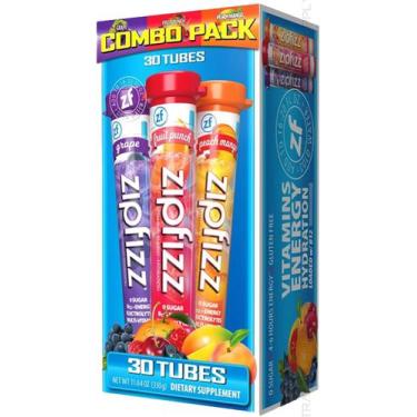 Imagem de Mix de bebida energética Zipfizz Variety, 60 tubos, 330 g