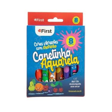 Imagem de Canetinha com Aroma Colorida Mágica Efeito Degradê 8 Peças - First Bra