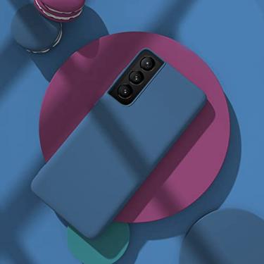 Imagem de Capa de telefone de silicone líquido para samsung galaxy s8 s9 s10 s10e s20 s21 plus 5g fe capa protetora macia ultra à prova de choque, azul, para galaxy s10 5g