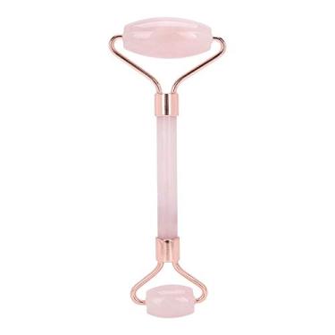 Imagem de Massageador Facial Jade, Rolo Jade Elegante Bom Sentimento da Mão, para o Rosto da Cintura(Rosa ouro)