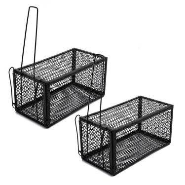 Imagem de Ratoeira Gaiola Grande Kit 2 Unidades Armadilha Rato Ratazana Roedores Camundongos Captura