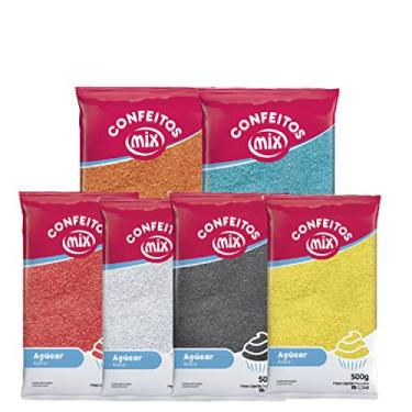 Imagem de 06 Açúcar Colorido Algodão Doce Bolo Cupcake Docinhos Confeitaria