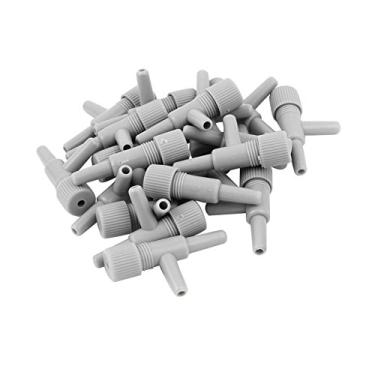 Imagem de AKOAK Pacote com 20 unidades padrão de 4 mm de diâmetro interno aquário tubo de ar aquário tanque de peixe de oxigênio bomba de ar volume válvula de controle de fluxo de fluxo (cinza)