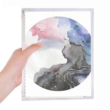 Imagem de Caderno de sombreamento abstrato com tinta aquarela, diário de folhas soltas recarregável