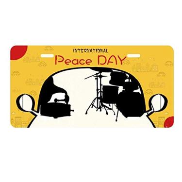 Imagem de DIYthinker Kit de bateria musical com estampa de energia, placa de automóvel, decoração de carro, dia da paz