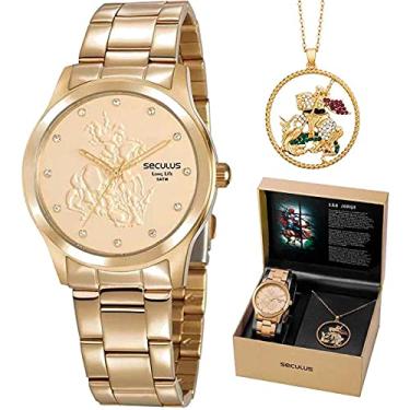 Imagem de Relógio Seculus Feminino Ref: 35019lpskda1 Dourado São Jorge