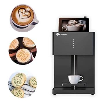 Imagem de EVEBOT FT4/FC/Pro/FM1 Coffee Printer Automatic 3d Latte Machine DIY Printing Photo printer On Food like Cake Bread Coffee cocktails, beer, beverages and food surfaces (EB-FM1-Black-1Brown ink)