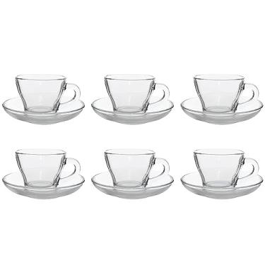 Imagem de Conjunto Xícaras 90ml Vidro Egípcio - Marocco Clear - Transparente - Ideal para cafe e cha - Escritorio, Cafeteria 12pçs