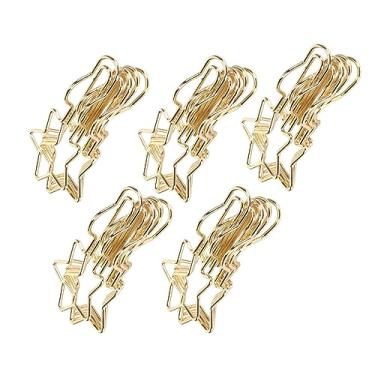 Imagem de Suporte para Caneta, 50 Peças Clipes de Metal Em Forma de Estrela Forte Força de Fixação para Calendários Diários de Notebook