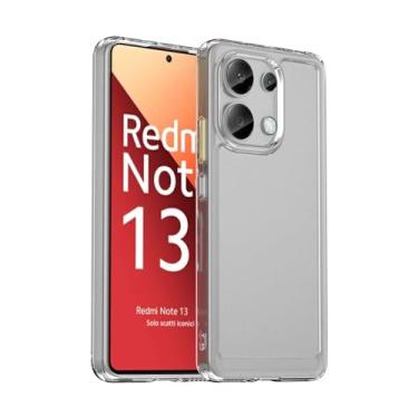 Imagem de Capa e capa para Xiaomi Redmi Note13 4G, botão de pressão flexível, capa transparente, proteção contra quedas. Proteção total - transparente