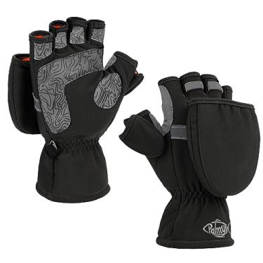 Imagem de Palmyth Luvas de pesca no gelo, luvas conversíveis, luva sem dedos com Thinsulate 3M, quente para clima frio e inverno, câmera fotográfica de corrida (preta, pequena)