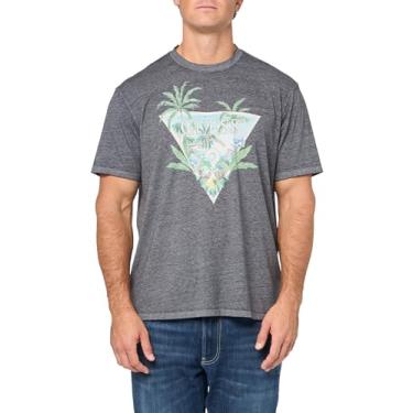Imagem de GUESS Camiseta masculina ecológica de alta qualidade, Branco perolado multi, G