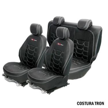 Imagem de Capa Para Banco De Couro Costura Tron Renault Clio Sedan 2005 Encosto