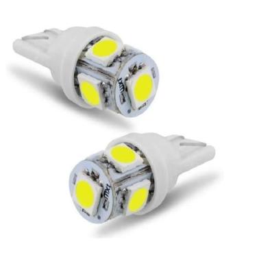 Imagem de Kit Com 5 Lâmpadas Pingo 5 Leds T10 Xenon Super Branca - Blue Lion