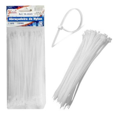 Imagem de 100 Abraçadeira Fita Lacre de Nylon 2.5x150mm Cinta Plástica Hellerman