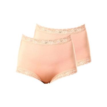 Imagem de Kit com 2 Calcinhas Alta Safira Demillus 57330, Bege, XG