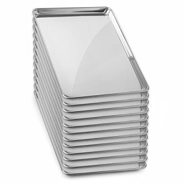 Imagem de Gridmann 13 x 18 Commercial Grade alumínio Cookie Sheet Baking Tray Jelly Roll Pan Half Sheet - 12 Pans by Gridmann