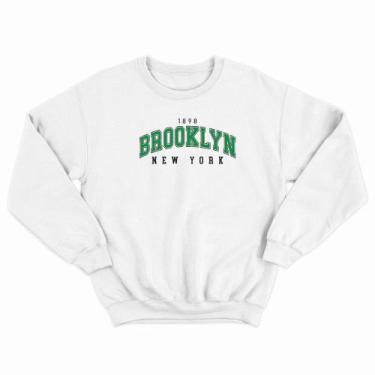 Imagem de Moletom Unissex Blusa de Algodão - Brooklyn  - Street Vogue, Branco, V