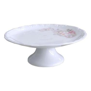 Imagem de Prato Bolo Boleira Eterna Com Base 27cm Porcelana Shmidt Flores - Porc