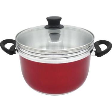 Imagem de Conjunto Multiuso Vermelho 3 Peças com Tampa de Vidro 4,5 Litros - Doc