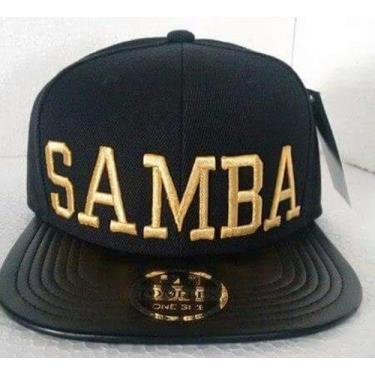Imagem de Boné Samba Preto Aba de Couro com Regulagem Snapback - Blackchic, Pret