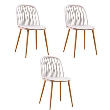 Imagem de Kit 3 Cadeiras Jantar Ariane Nude Polipropileno - Rivatti