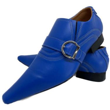 Imagem de Sapato Masculino Italiano Em Couro Azul Cromo Ref: D728 - ART SAPATOS