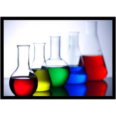 Imagem de Quadro Decorativo Química Física Laboratórios Vidrarias Erlenmeyer Bal