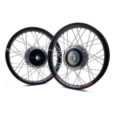 Imagem de Par Roda Aro Monaco Cubo Diamantado Cg Titan 150 04/13 Ks Es