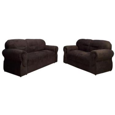 Imagem de Sofá de 2 e 3 Lugares Viena Marrom Liso - ALPOIM