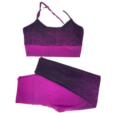 Imagem de Conjunto Degradê para Academia com Legging de Cintura Alta e Bojo - MD