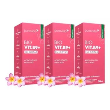 Imagem de Kit 3x B9 Drops Ácido Fólico Metilado - Puravida 20ml